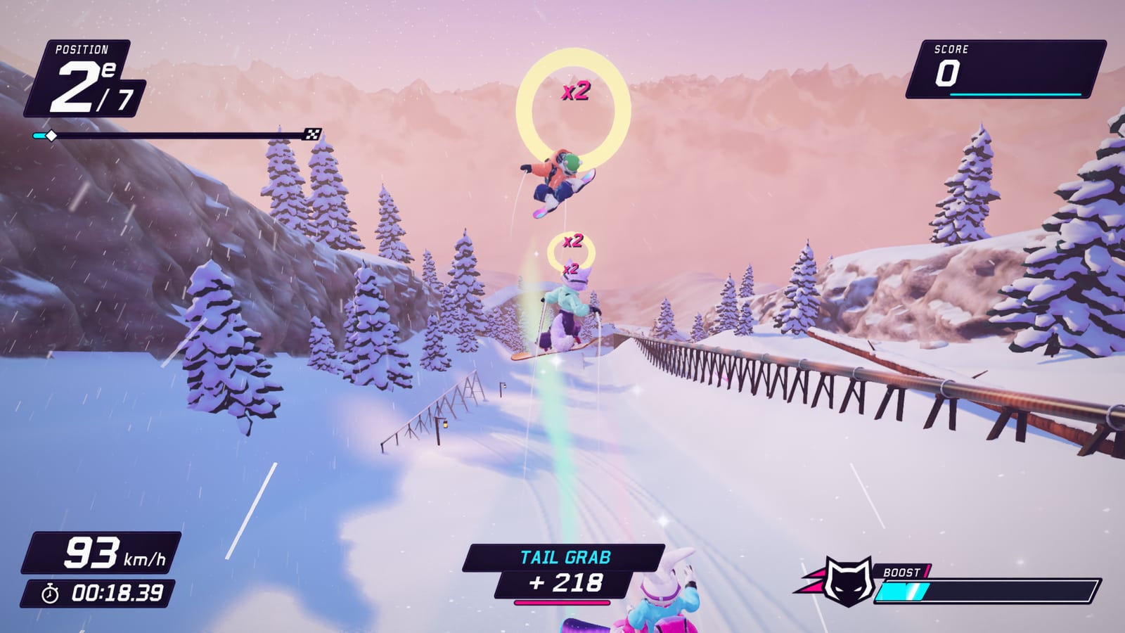 Les grandes pentes de Powder Peak dans Zoo Peaks : Riders.